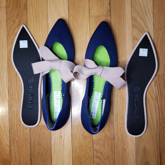 BNIB Rothys Sapphire Mary Janes Size 10, Navy & Pink - Picture 3 of 5